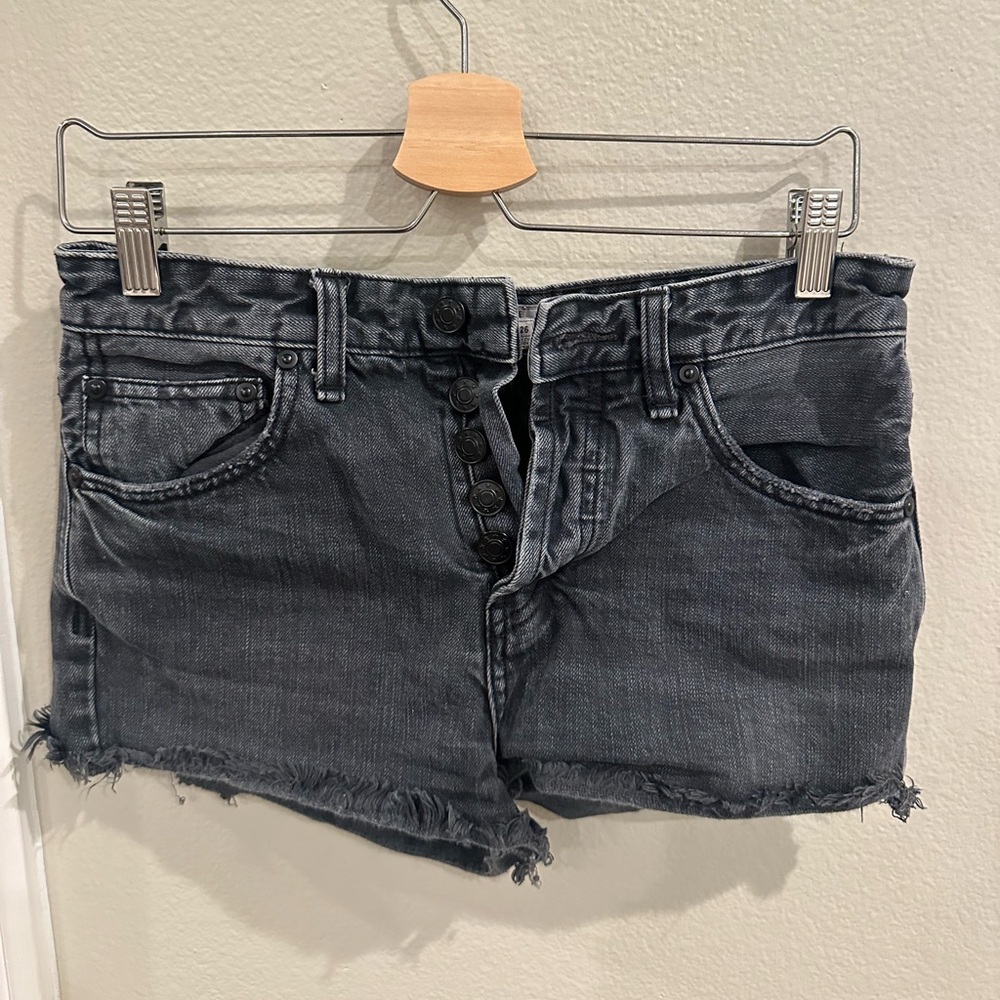 Free People Black Jean Shorts